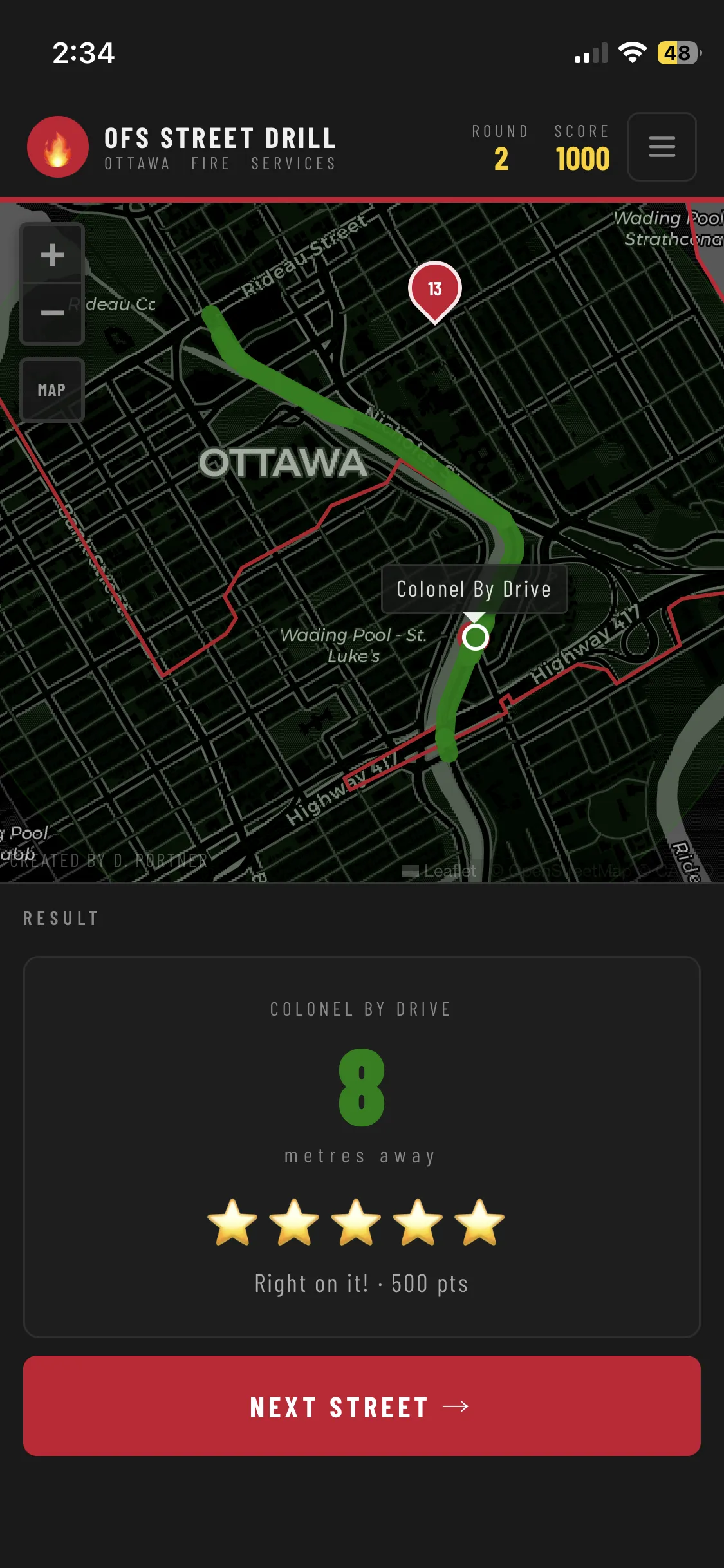 5 star result — 8 metres